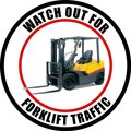 5S Supplies Watch Out For Forklift Traffic 18in Diameter Non Slip Floor Sign FS-FRKLIVE-18